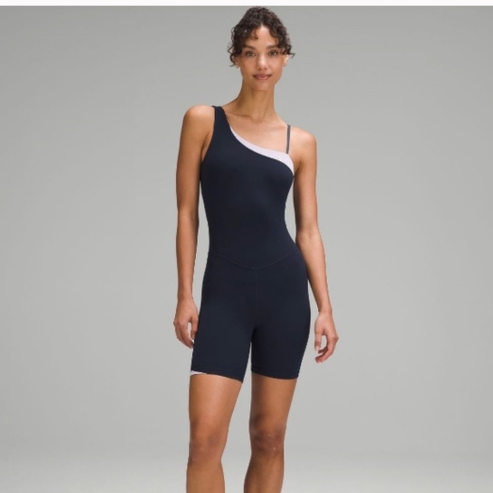 lululemon athletica Black and White One-Shoulder Jumpsuit